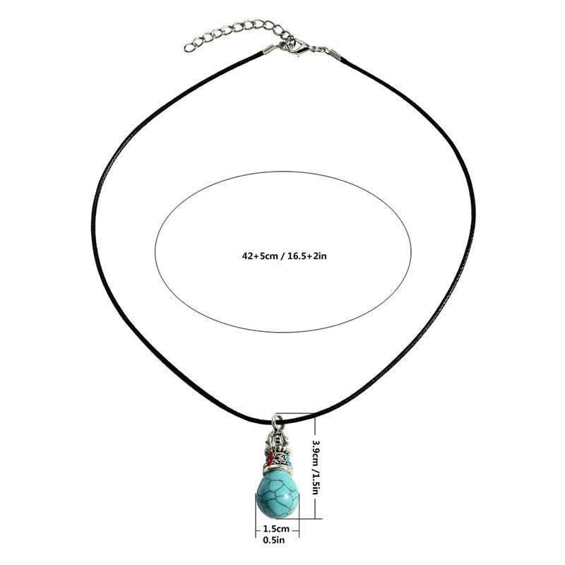 Buddha Stones Collier corde de sagesse en turquoise naturelle œil de tigre - image 3