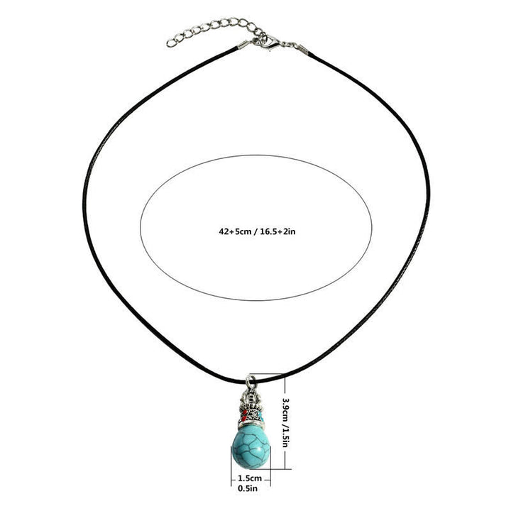Buddha Stones Collier corde de sagesse en turquoise naturelle œil de tigre - image 3