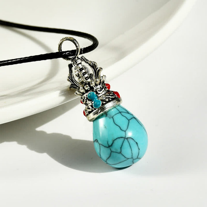 Buddha Stones Collier corde de sagesse en turquoise naturelle œil de tigre - image 1