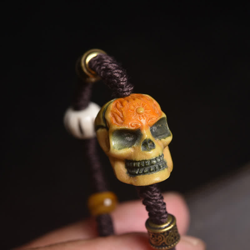 Buddha Stones Os, le Seigneur de la Forêt des Cadavres, Bracelet en corde tressée pour éloigner les mauvais esprits - image 1
