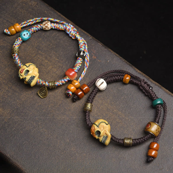 Buddha Stones Os, le Seigneur de la Forêt des Cadavres, Bracelet en corde tressée pour éloigner les mauvais esprits - image 7