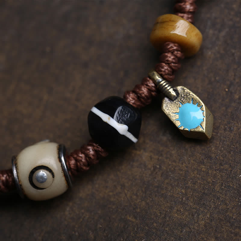 Buddha Stones Bracelet d'équilibre Yin Yang en corde tressée d'os - image 7