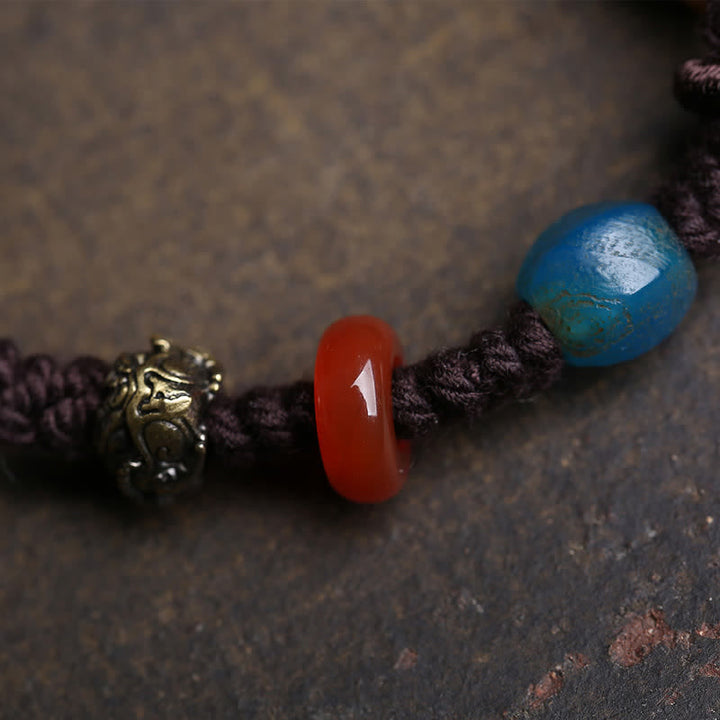 Buddha Stones Bracelet porte-bonheur en corde tressée Bone PiXiu - image 4