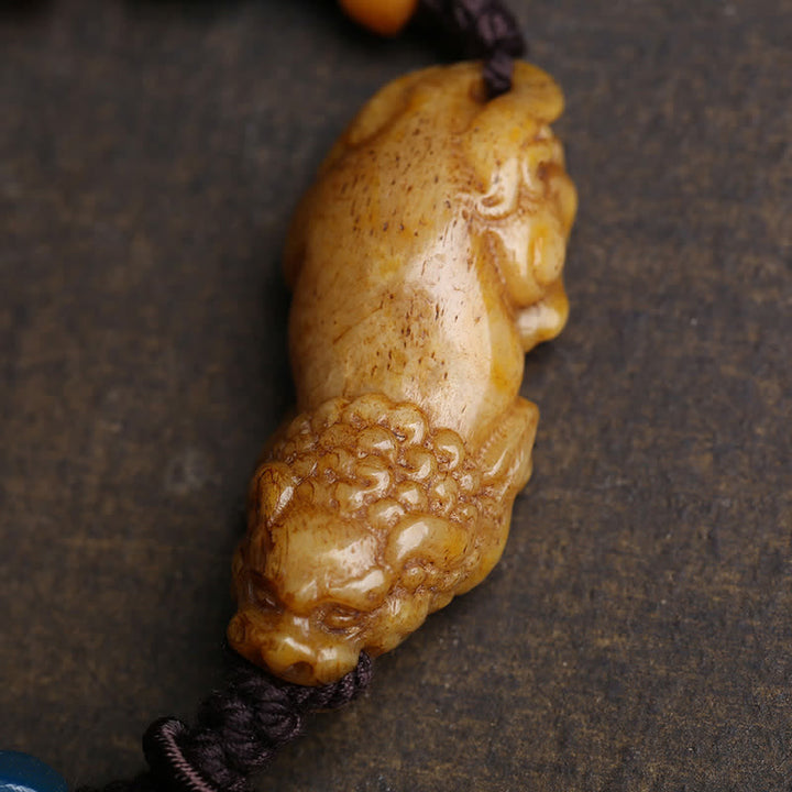 Buddha Stones Bracelet porte-bonheur en corde tressée Bone PiXiu - image 3