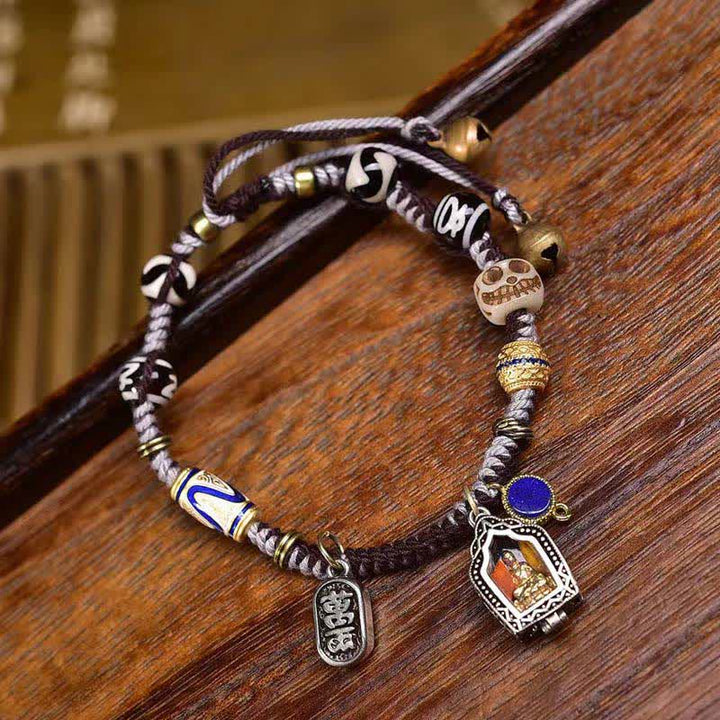 Buddha Stones Bracelet de compassion en corde tressée de cuivre représentant Bouddha - Bouddha (Tour de poignet : 17-23 cm) - image 0