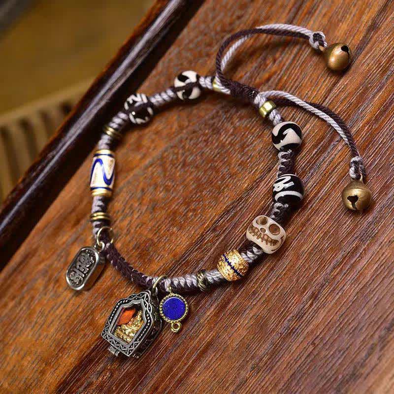 Buddha Stones Bracelet de compassion en corde tressée de cuivre représentant Bouddha - image 1