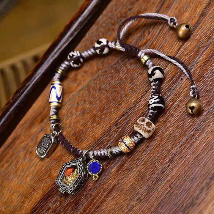 Buddha Stones Bracelet de compassion en corde tressée de cuivre représentant Bouddha - image 1