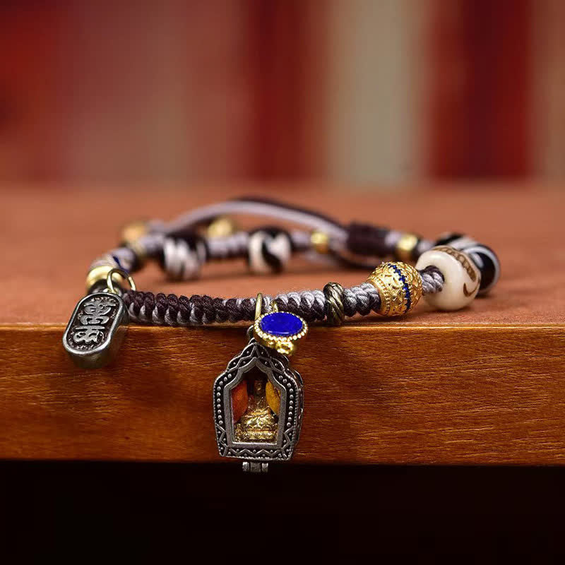 Buddha Stones Bracelet de compassion en corde tressée de cuivre représentant Bouddha - image 3
