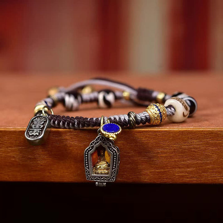 Buddha Stones Bracelet de compassion en corde tressée de cuivre représentant Bouddha - image 3