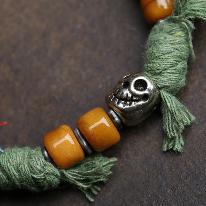 Buddha Stones Bracelet de sérénité en cuivre avec Bouddha Amitabha et corde tressée - image 8