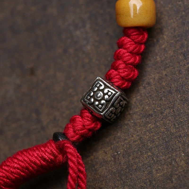Buddha Stones Bracelet de sérénité en cuivre avec Bouddha Amitabha et corde tressée - image 1