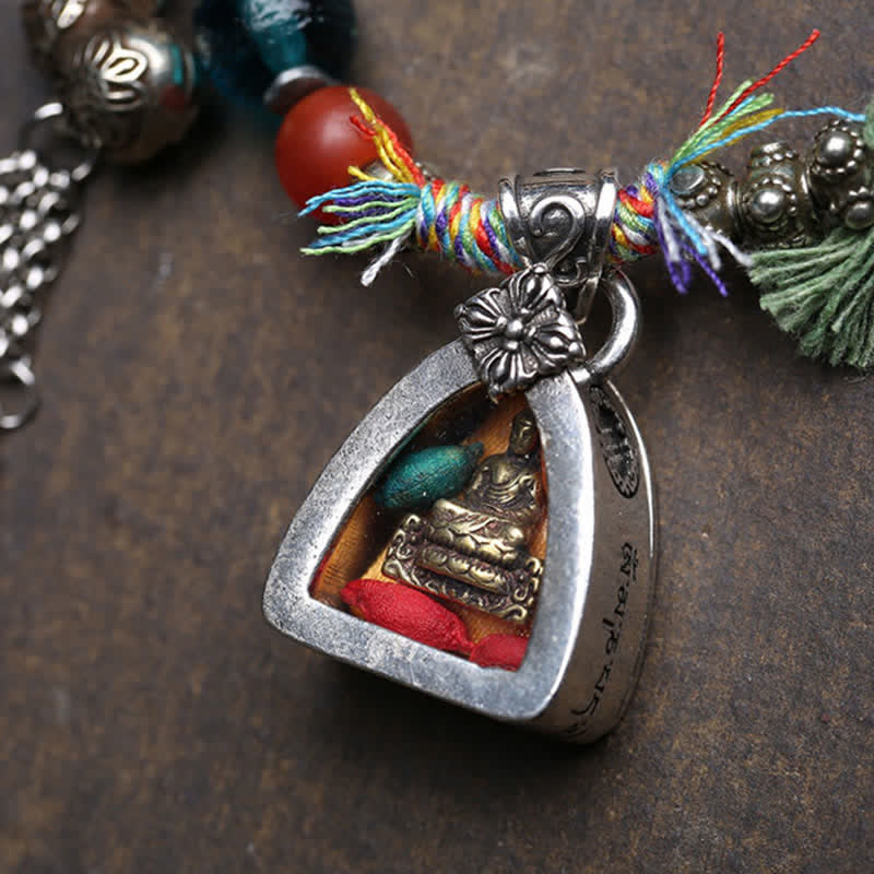 Buddha Stones Bracelet de sérénité en cuivre avec Bouddha Amitabha et corde tressée - image 7