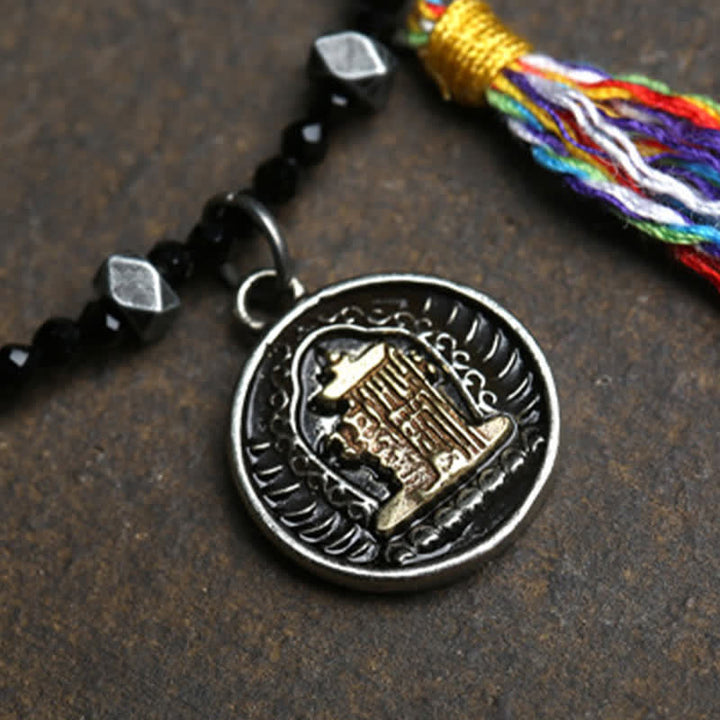 Buddha Stones Collier de force en perles de turquoise et spinelle noire - image 8