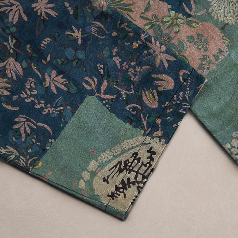 Buddha Stones Pantalon fuselé pour homme en coton patchwork à motif floral bohème avec poches - image 3