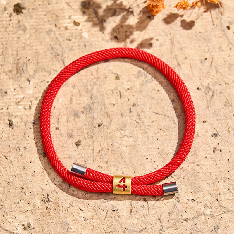 Buddha Stones Bracelet de protection ajustable avec chiffres angéliques à un chiffre - Cordon rouge (Tour de poignet : 15-23 cm) - 4 - image 14