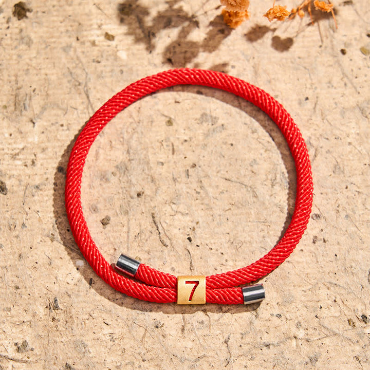 Buddha Stones Bracelet de protection ajustable avec chiffres angéliques à un chiffre - Cordon rouge (Tour de poignet : 15-23 cm) - 7 - image 20