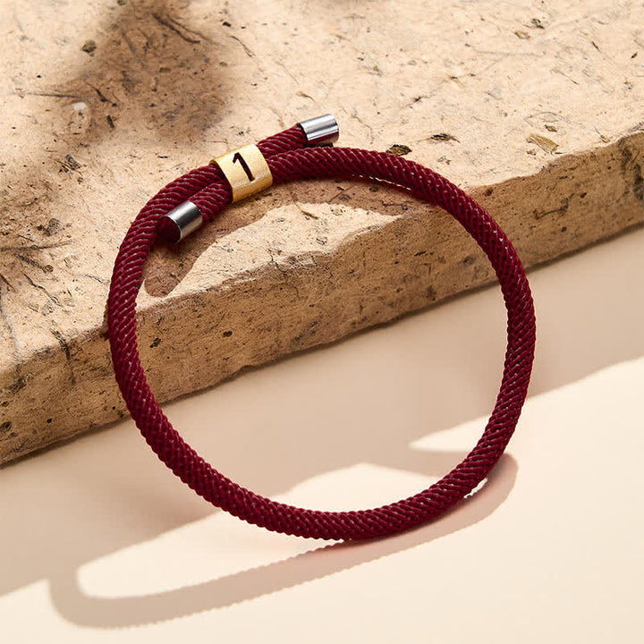 Buddha Stones Bracelet de protection ajustable avec chiffres angéliques à un chiffre - Cordon rouge foncé (Tour de poignet : 15-23 cm) - 1 - image 38