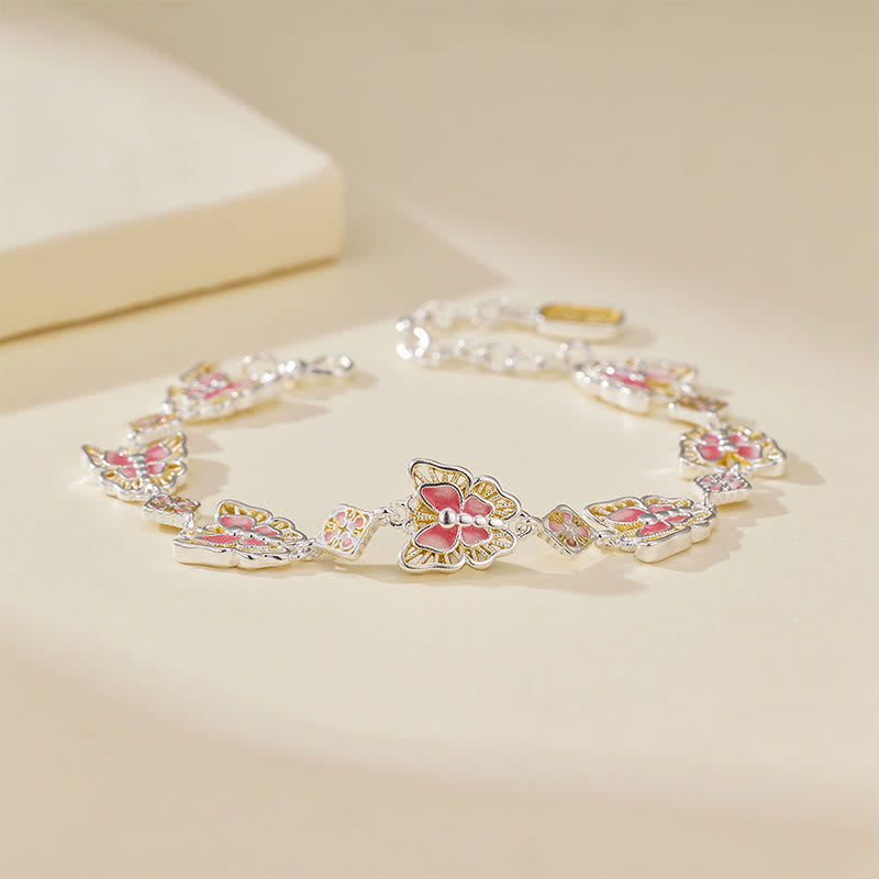 Buddha Stones Bracelet de liberté papillon en cuivre émaillé - image 1