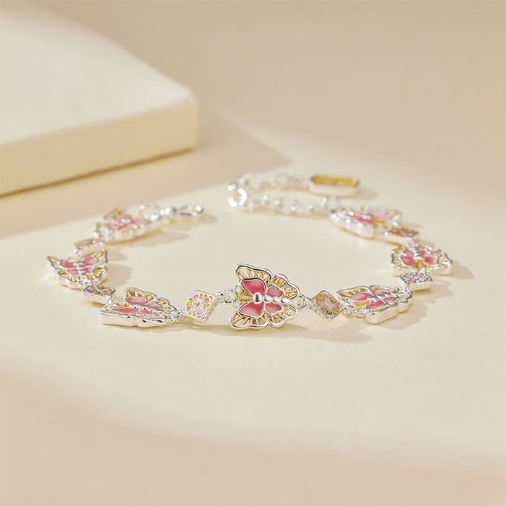 Buddha Stones Bracelet de liberté papillon en cuivre émaillé - image 1
