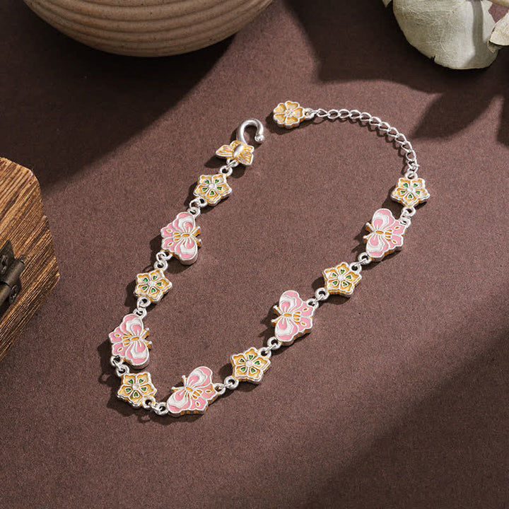 Buddha Stones Bracelet d'amour papillon floral en cuivre émaillé - image 3