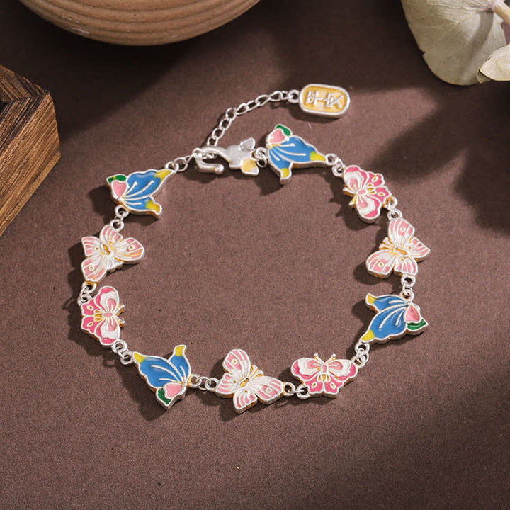 Buddha Stones Bracelet ajustable papillon en émail cuivré et bracelet d'amour - Cuivre (Tour de poignet : 17–21 cm) - image 0