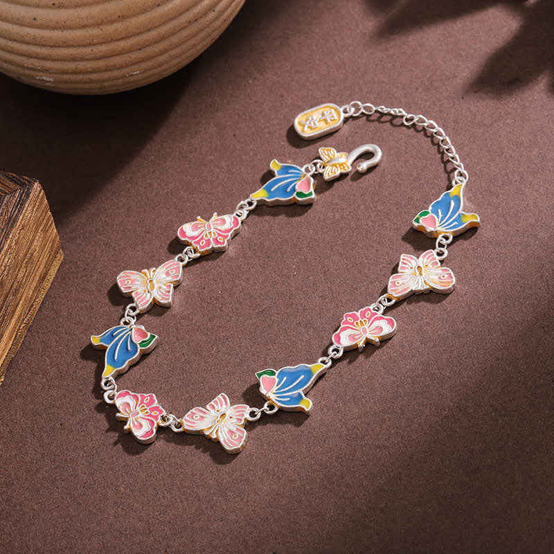 Buddha Stones Bracelet ajustable papillon en émail cuivré et bracelet d'amour - image 1