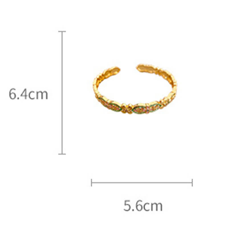 Buddha Stones Bracelet manchette en cuivre émaillé à motif floral équilibré - image 8