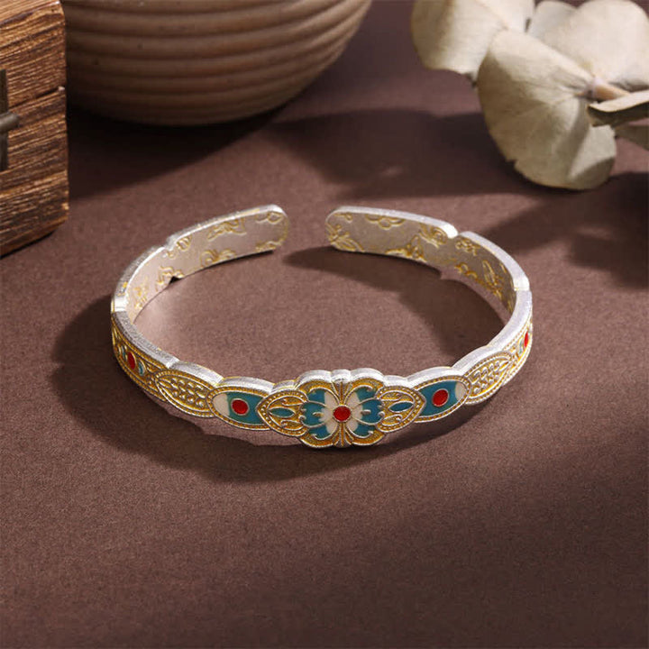 Buddha Stones Bracelet manchette papillon liberté en émail cuivré - image 1