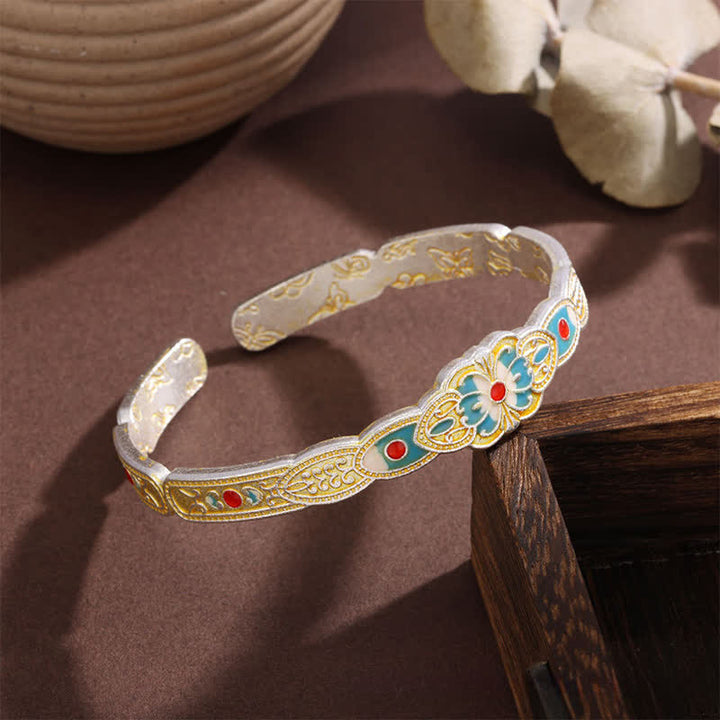 Buddha Stones Bracelet manchette papillon liberté en émail cuivré - Cuivre (Connexion♥Mise à la terre) - image 0