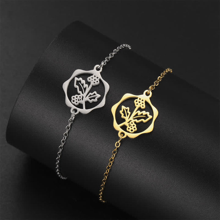 Buddha Stones Bracelet en acier titane avec fleur de naissance, symbole de nouveau départ - image 33