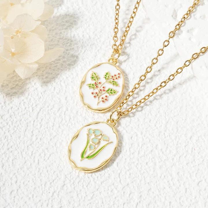 Buddha Stones Collier pendentif renforcé en acier titane avec fleur de naissance - image 28