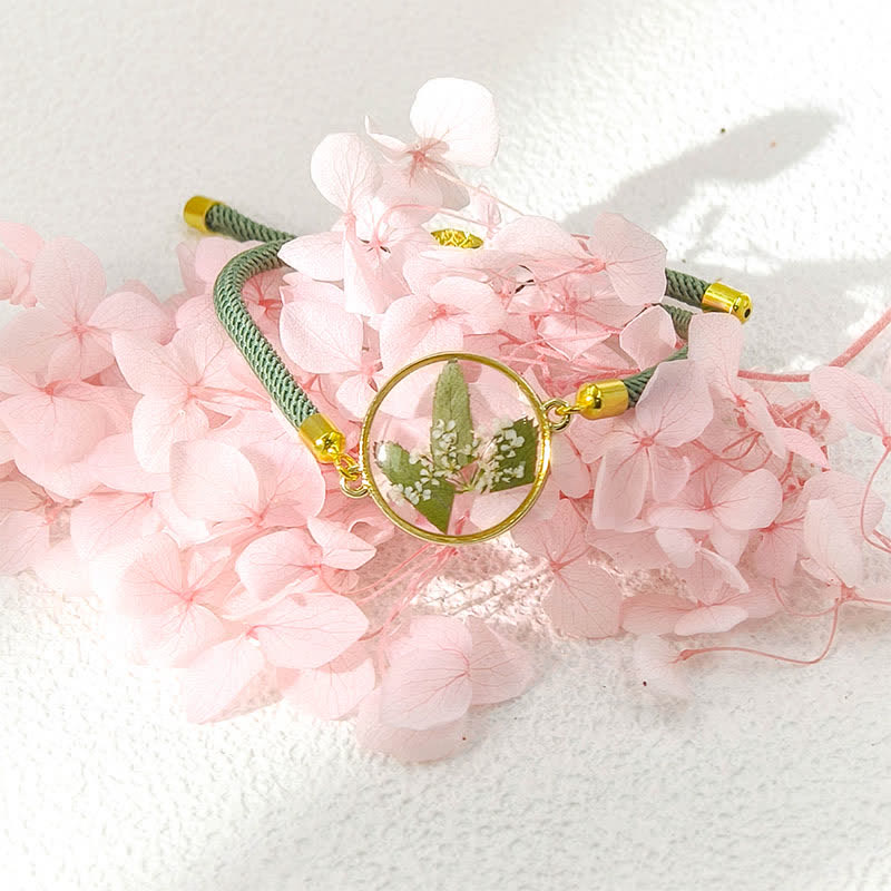 Buddha Stones Bracelet en résine fait main avec fleur de naissance et corde tressée ajustable - Muguet (Tour de poignet : 17–22 cm) - image 7