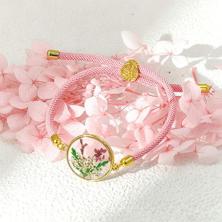 Buddha Stones Bracelet en résine fait main avec fleur de naissance et corde tressée ajustable - Glaïeul (Tour de poignet : 17–22 cm) - image 10