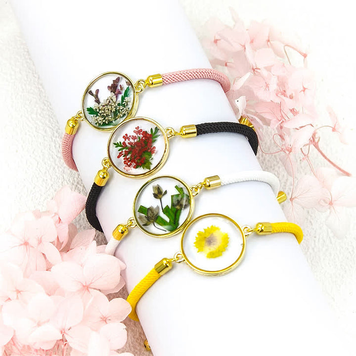 Buddha Stones Bracelet en résine fait main avec fleur de naissance et corde tressée ajustable - image 17