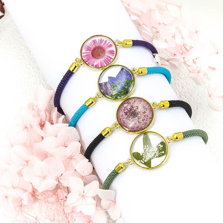 Buddha Stones Bracelet en résine fait main avec fleur de naissance et corde tressée ajustable - image 16