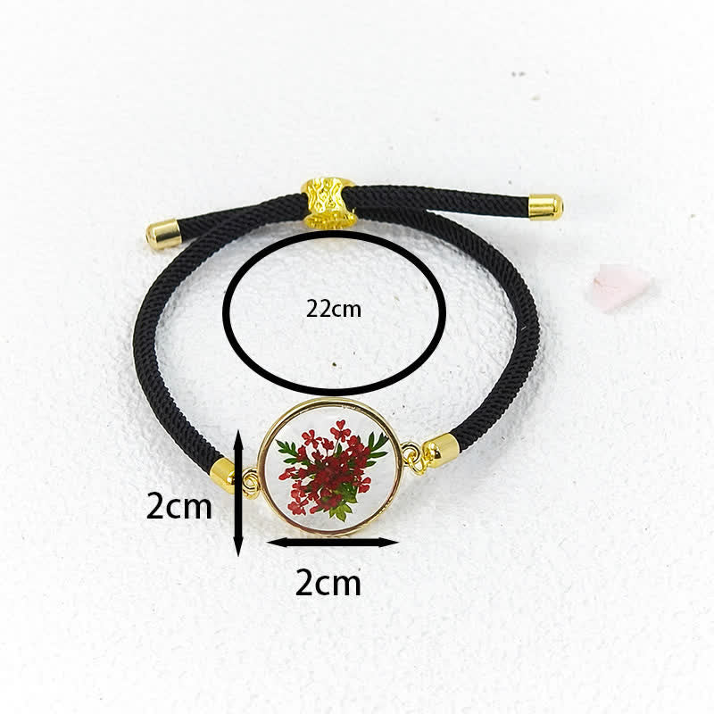 Buddha Stones Bracelet en résine fait main avec fleur de naissance et corde tressée ajustable - image 18