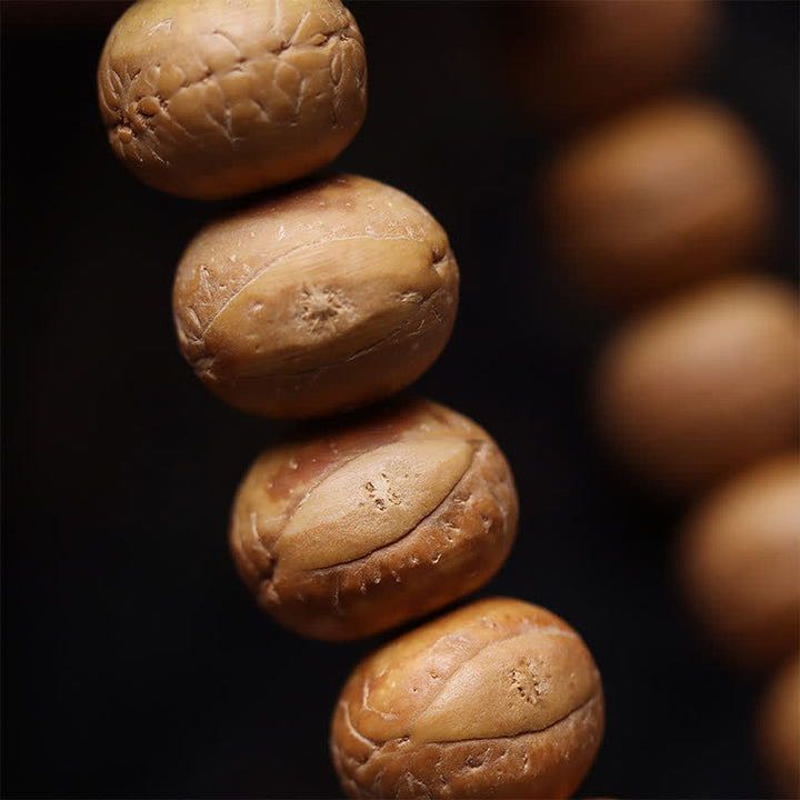 Buddha Stones Mala de poignet tibétain à pompon gravé, orné de la sagesse de l'œil de phénix et de Bodhi - image 8