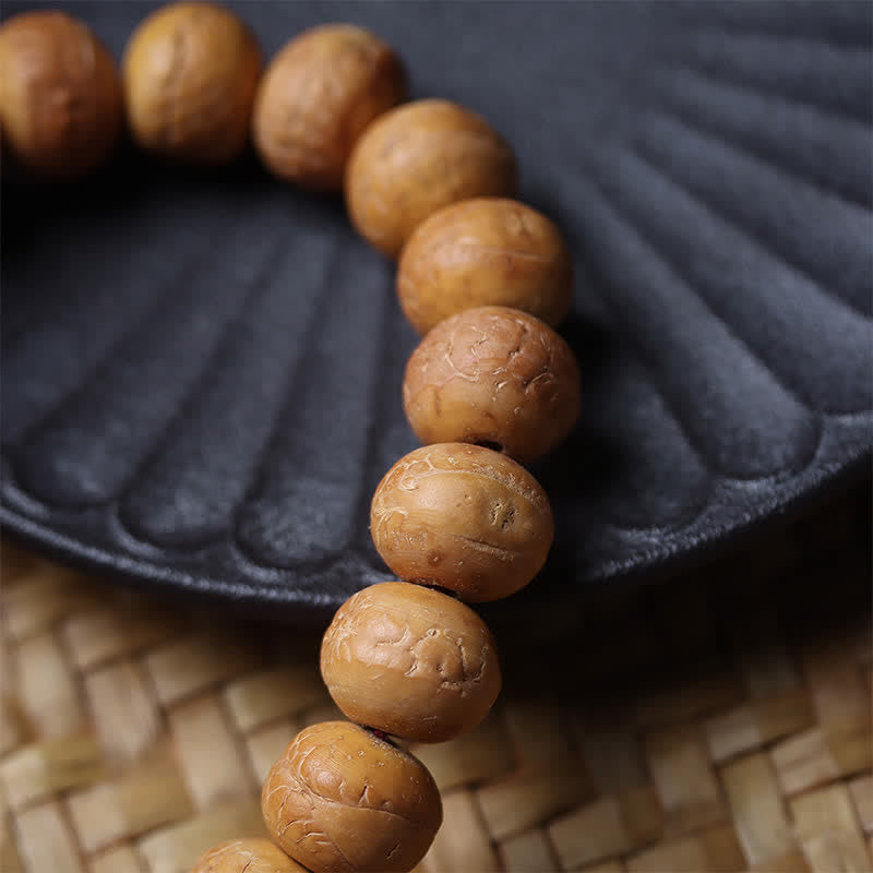 Buddha Stones Mala de poignet tibétain à pompon gravé, orné de la sagesse de l'œil de phénix et de Bodhi - image 9