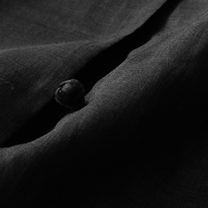 Buddha Stones Chemises d'été unies à col mandarin et manches trois-quarts pour femmes - image 15