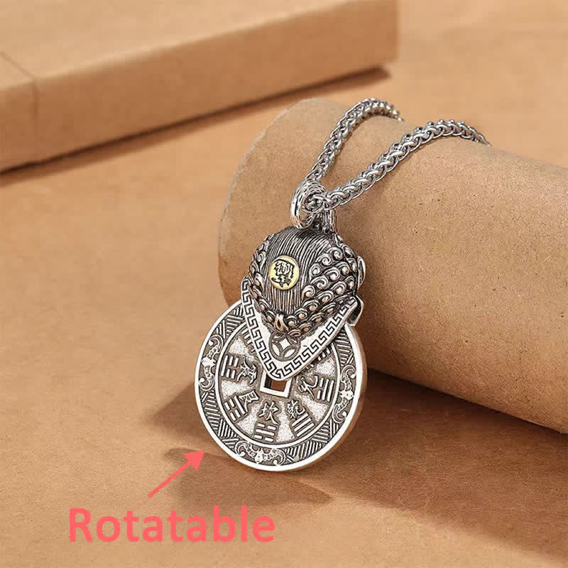 Buddha Stones Collier vintage en cuivre émaillé PiXiu, symbole de richesse chinoise - image 1