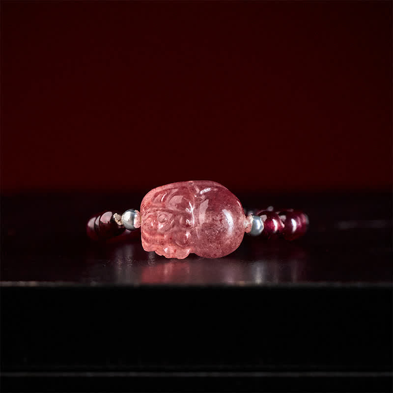 Buddha Stones Mini perles de 3 mm en pierre de lune naturelle, tourmaline, grenat, perle, quartz fraise, anneau élastique de guérison PiXiu - image 3