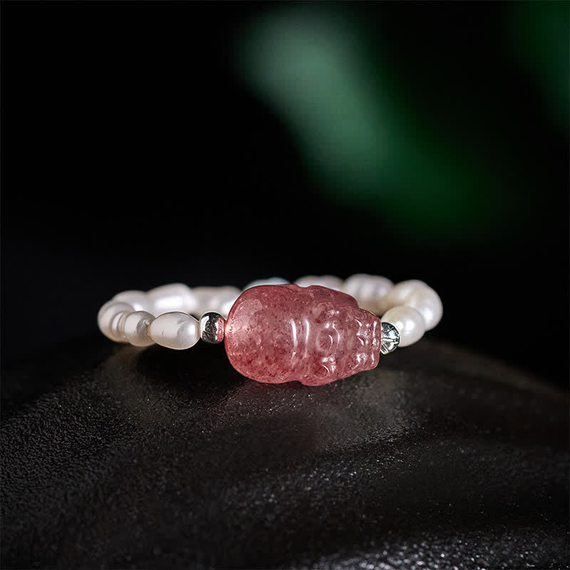 Buddha Stones Mini perles de 3 mm en pierre de lune naturelle, tourmaline, grenat, perle, quartz fraise, anneau élastique de guérison PiXiu - image 24