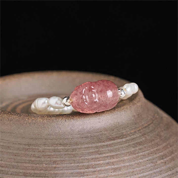 Buddha Stones Mini perles de 3 mm en pierre de lune naturelle, tourmaline, grenat, perle, quartz fraise, anneau élastique de guérison PiXiu - image 22
