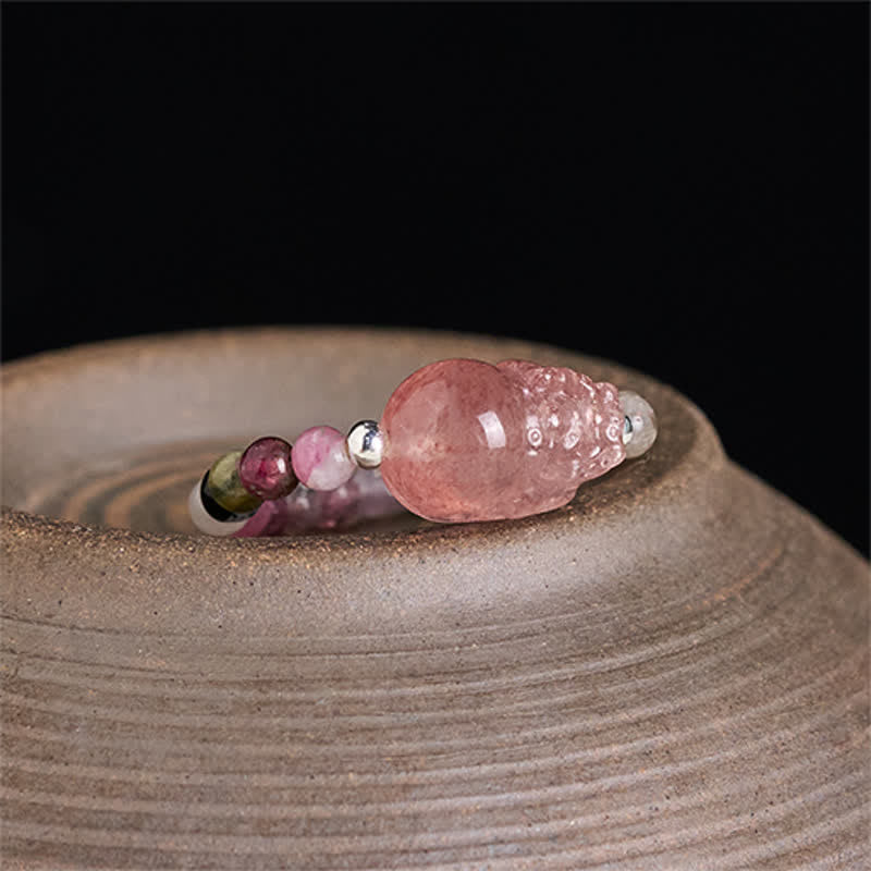 Buddha Stones Mini perles de 3 mm en pierre de lune naturelle, tourmaline, grenat, perle, quartz fraise, anneau élastique de guérison PiXiu - image 17