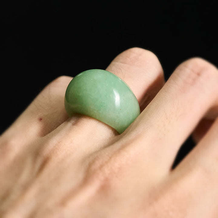 Buddha Stones Bague large en aventurine verte naturelle - image 7