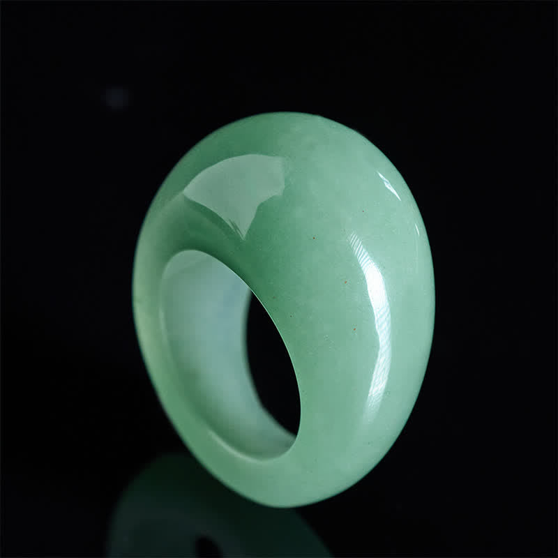 Buddha Stones Bague large en aventurine verte naturelle - Aventurine verte naturelle (la couleur peut varier) - image 0