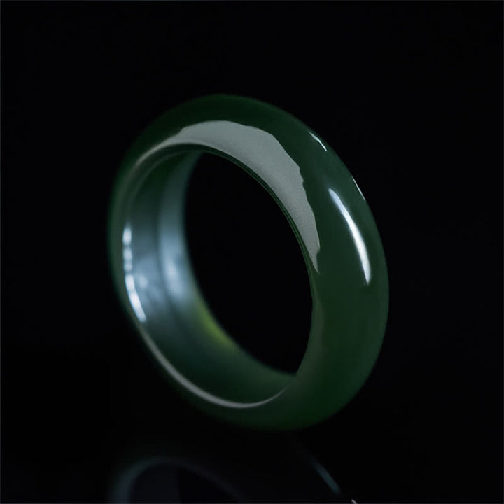 Buddha Stones Bague de guérison en jade cyan naturel - image 2
