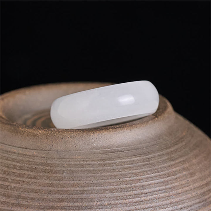 Buddha Stones Bague de richesse en jade de soie dorée naturelle - image 4