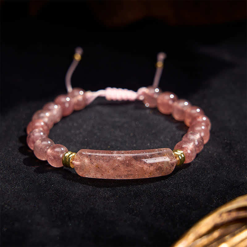 Buddha Stones Bracelet de transformation positive en améthyste verte, aventurine, œil de tigre et quartz fraise - image 17