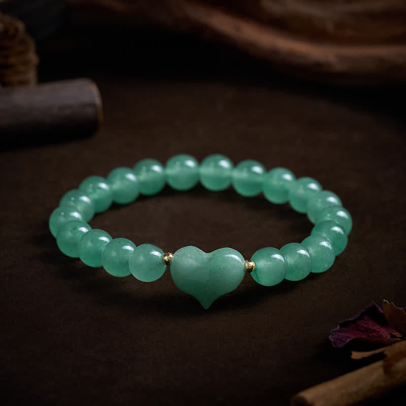 Buddha Stones Bracelet spirituel en améthyste naturelle, aventurine verte, œil de tigre et quartz fraise en forme de cœur - image 20
